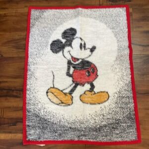 Vintage Biederlack Mickey Mouse Baby Lap Blanket 36"x28" 1984 Walt Disney Co USA